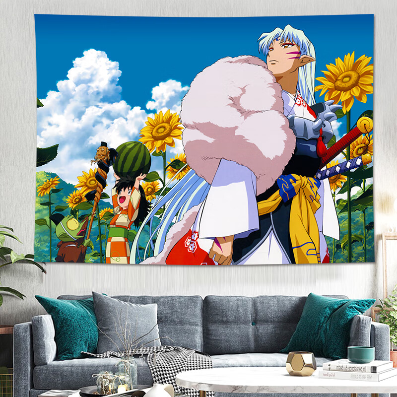 宫崎骏动漫挂布犬夜叉背景布挂布动漫二次元房间宿舍卧室直播装饰挂毯