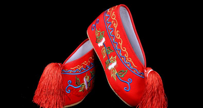 【配戏服穿】京剧戏曲花旦小姐内高绣彩鞋柔软戏剧舞台演出鞋 蓝色 39