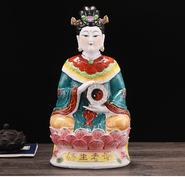 陶瓷无生老母无极老母神像供奉摆件梨山老母骊山斗姥救世主神像 无生
