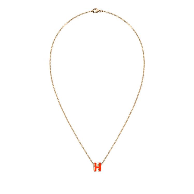 hermes/爱马仕项链女pop h字母迷你吊坠锁骨链旗舰官网专柜正品 mini