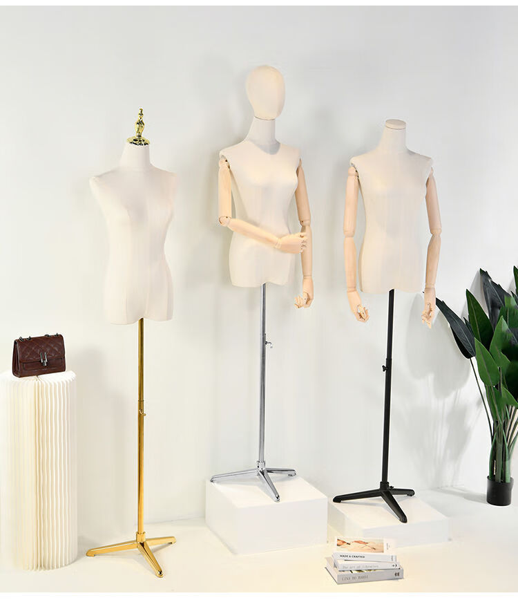 韩版服装店模特道具女半全身女装橱窗人台衣服展示架婚纱模特架子金方