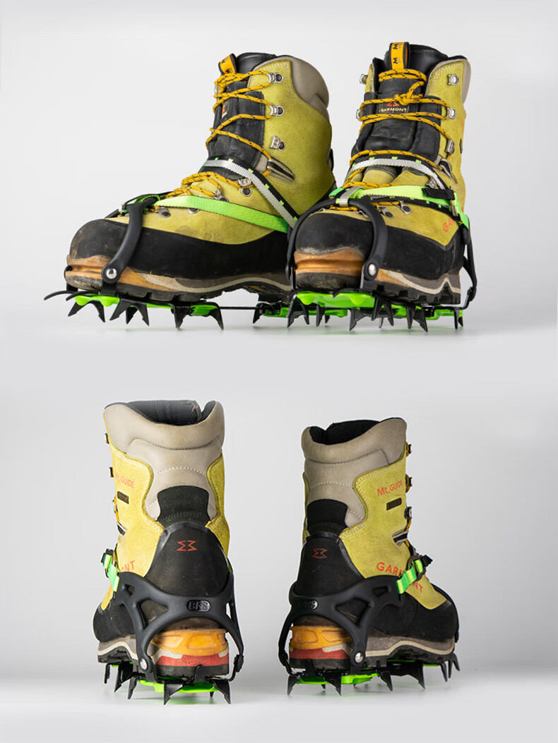 新款兄弟雪豹冰爪户外登山防滑鞋套攀冰绑式14齿便携式雪爪雪套短齿款