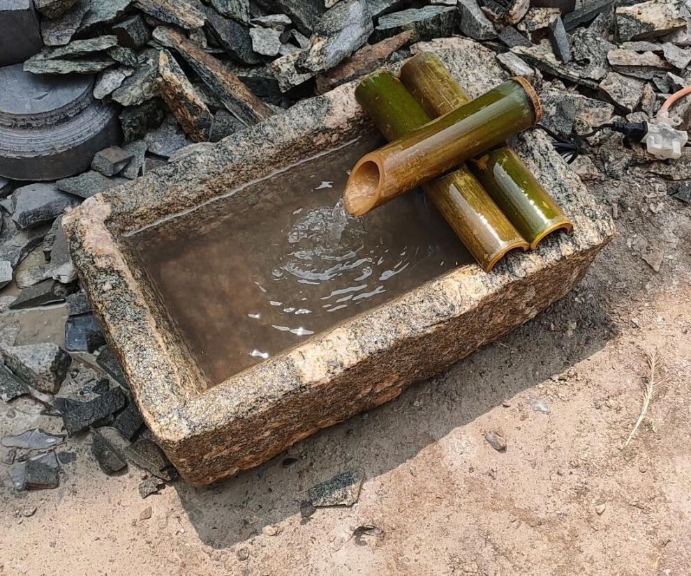 可狄(kedi)吸水石盆老旧石槽鱼缸造景方形小石槽阳台流水组合庭院石盆