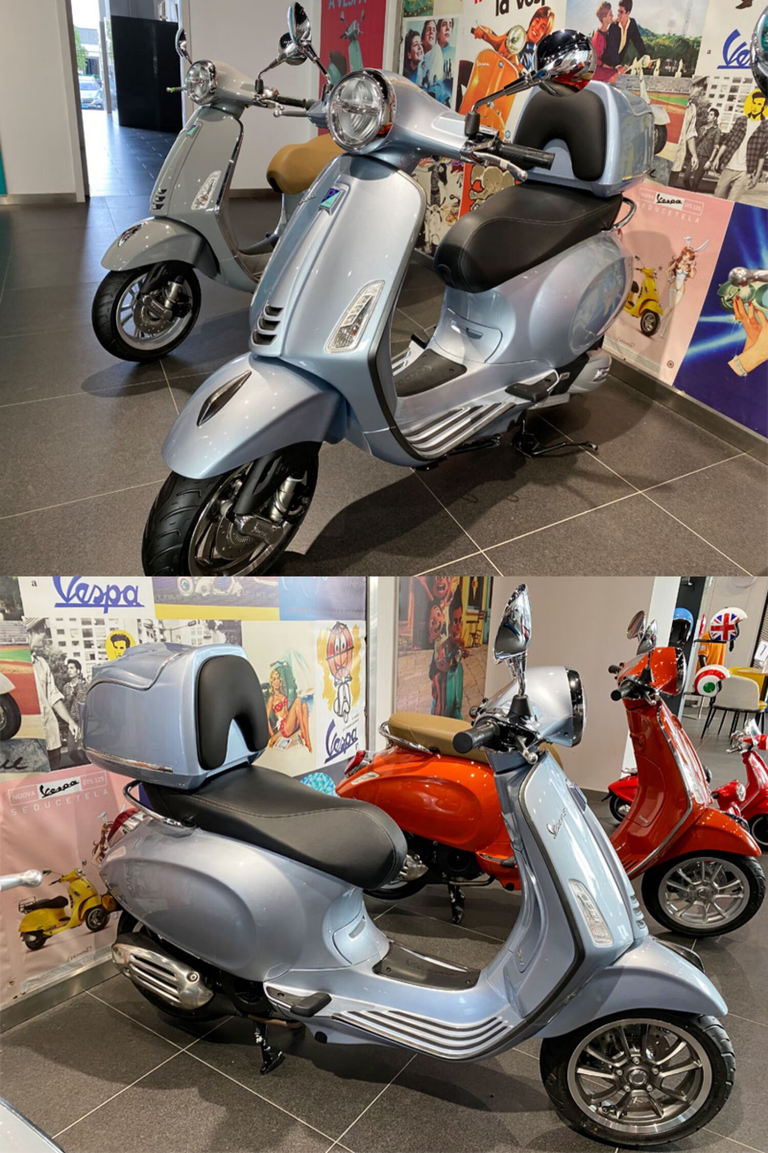 22年款维斯帕150冲刺摩托车尾箱gts300vespa复古后备箱尾架后货架载物