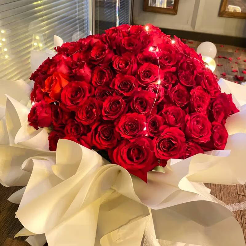 199朵罗德斯珍爱卡罗拉弗洛伊德红玫瑰花束鲜花速递同城配送北京cool