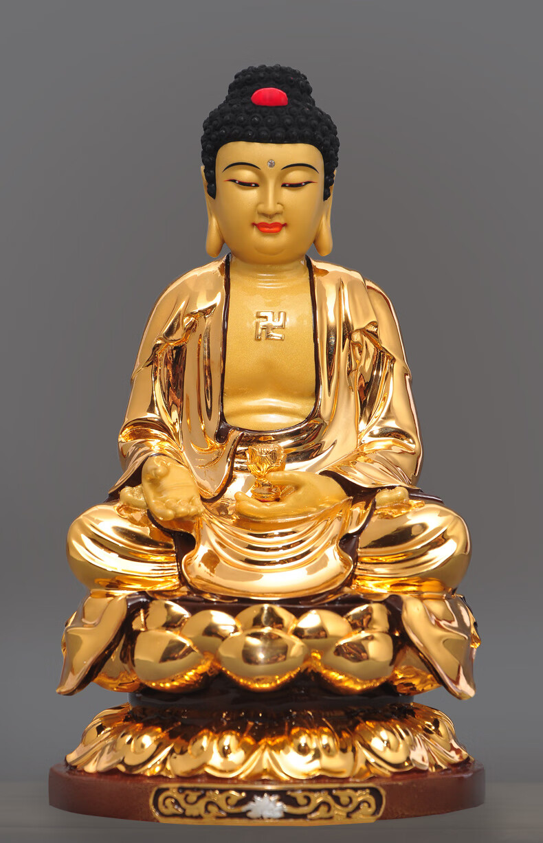 供奉家用佛堂佛教用品佛像摆件 12寸阿弥陀佛(圆底莲花座)za20【图片