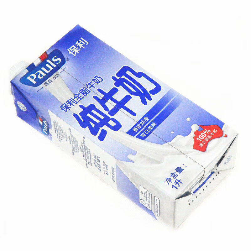 保利牛奶1l装澳大利亚进口保利pauls牛奶早餐烘焙营养6支全脂