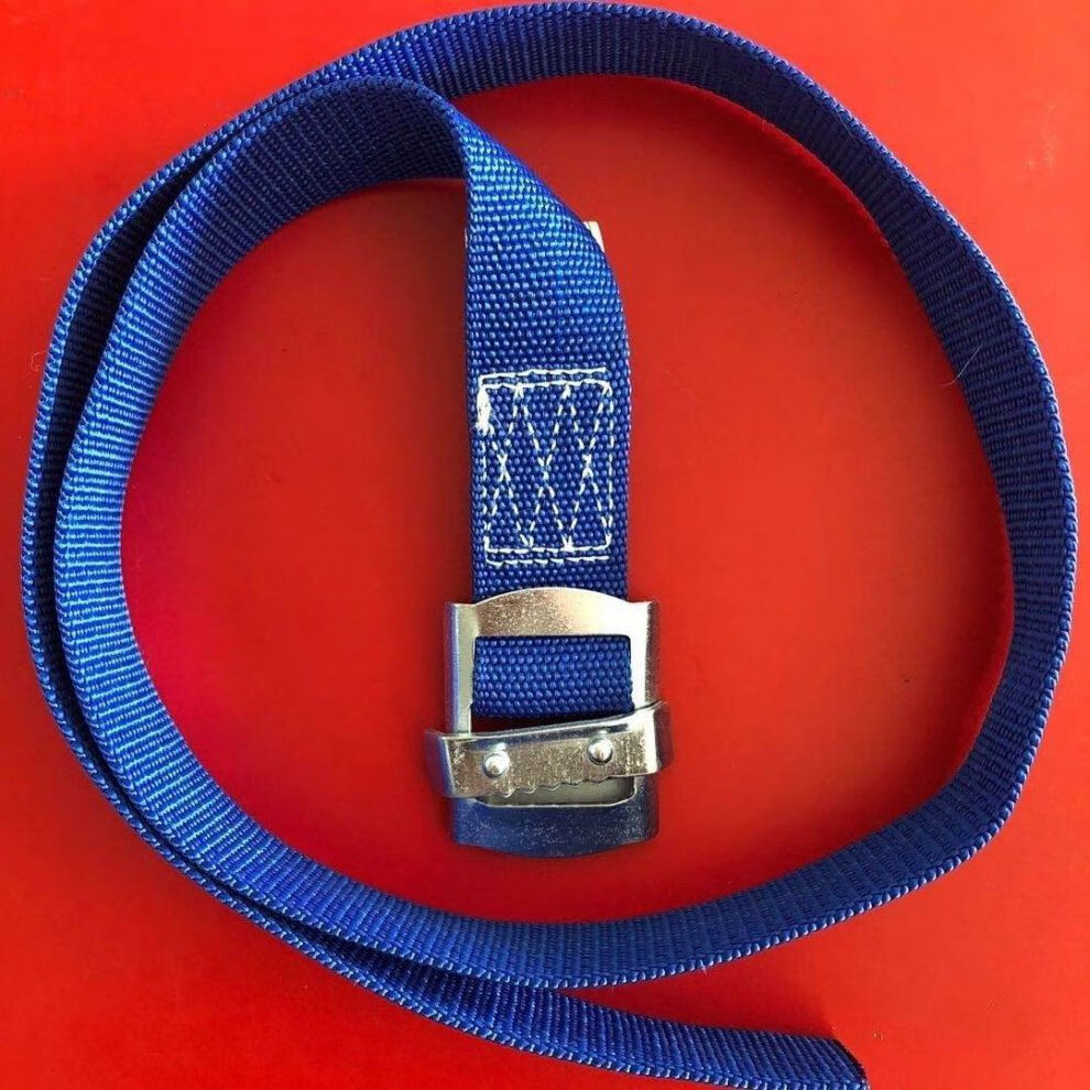 单腰带式安全带高空作业绳安全绳户外施工保险带蓝色涤纶腰带子母扣款