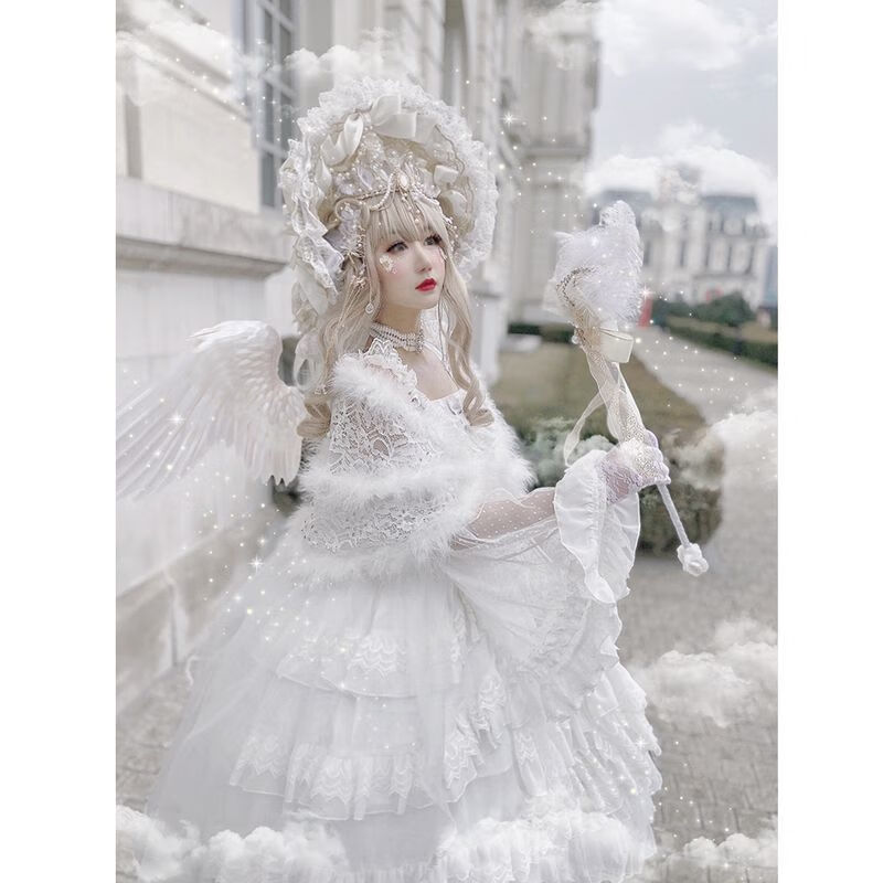京享好物花嫁lolita天使祈祷洛丽塔洋装茶会lolita吊带裙jsk裙子白色