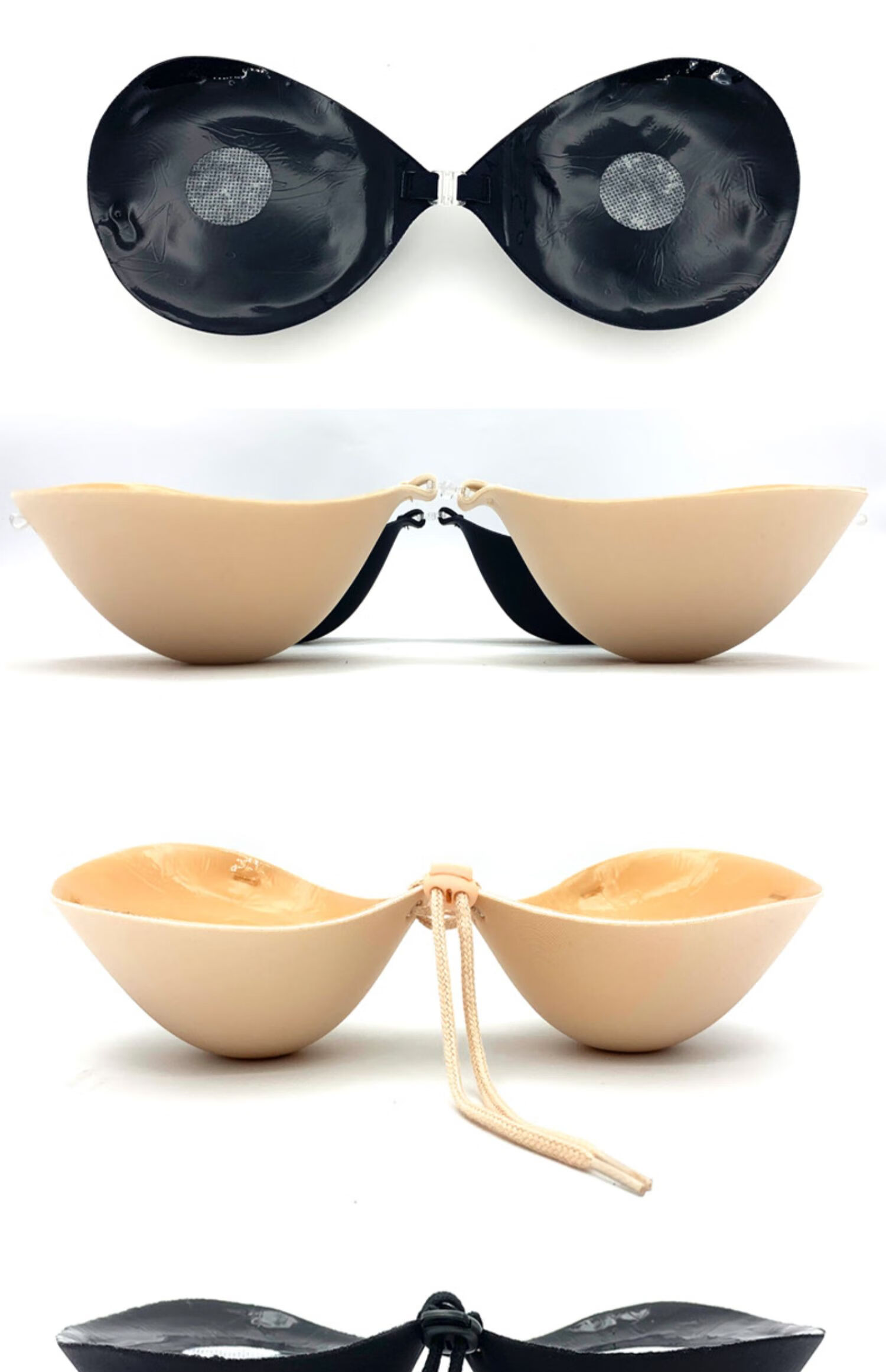 浪莎小胸加厚胸贴小义乳cd硅胶隐形文胸平胸聚拢礼服婚纱内衣5cm拉绳