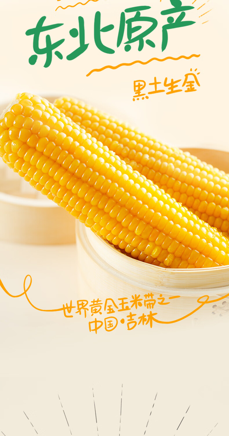 东北农嫂小糯的理想黄糯玉米甜糯粘玉米棒水真空即食玉米10支黏玉