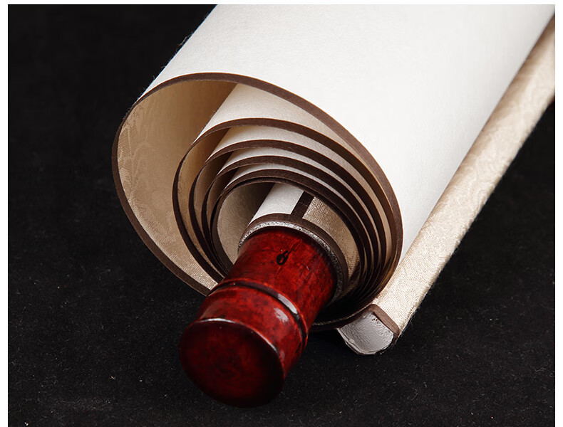 皮纸宣纸卷轴空白纸画轴挂轴裱好中堂全绫装裱竖版定制字画空白画裱画