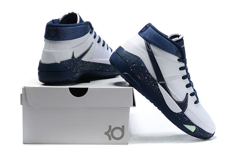 杜兰特13代篮球鞋男实战全掌双气垫运动鞋kd13黑白战靴白深蓝40