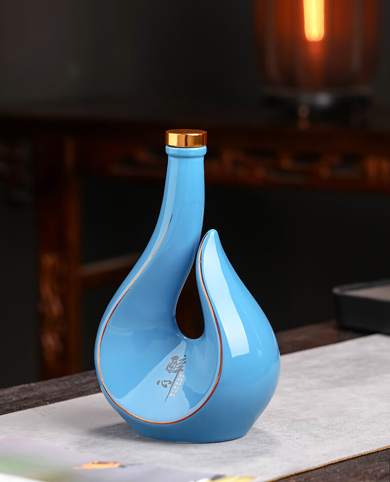酒瓶空瓶陶瓷精美酒瓶空瓶白酒瓶子陶瓷1斤装饰创意空酒瓶子家用密封