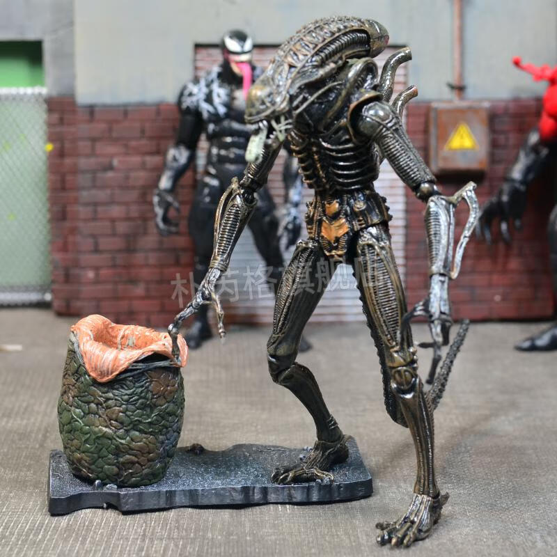 neca异形大战铁血战士avp契约异型alien模型可动玩具礼品 骷髅战斗