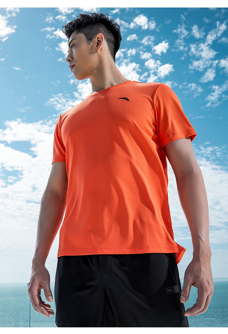 吸湿速干科技安踏短袖健身速干衣男2022年夏季新款透气跑步运动短袖