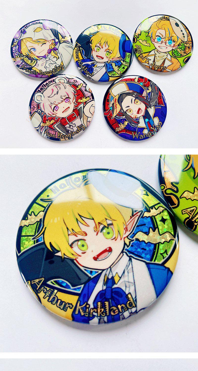 黑塔利亚周边aph黑塔利亚立牌周边亚瑟王耀露西亚阿米吧唧徽章同人