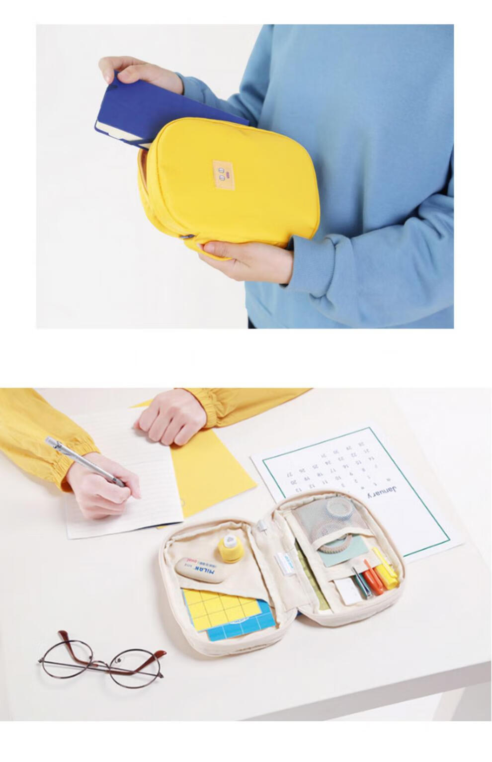 云朵工厂笔袋 云朵 小黄脸圆角收纳小包 学生文具袋卡包色收纳包休闲