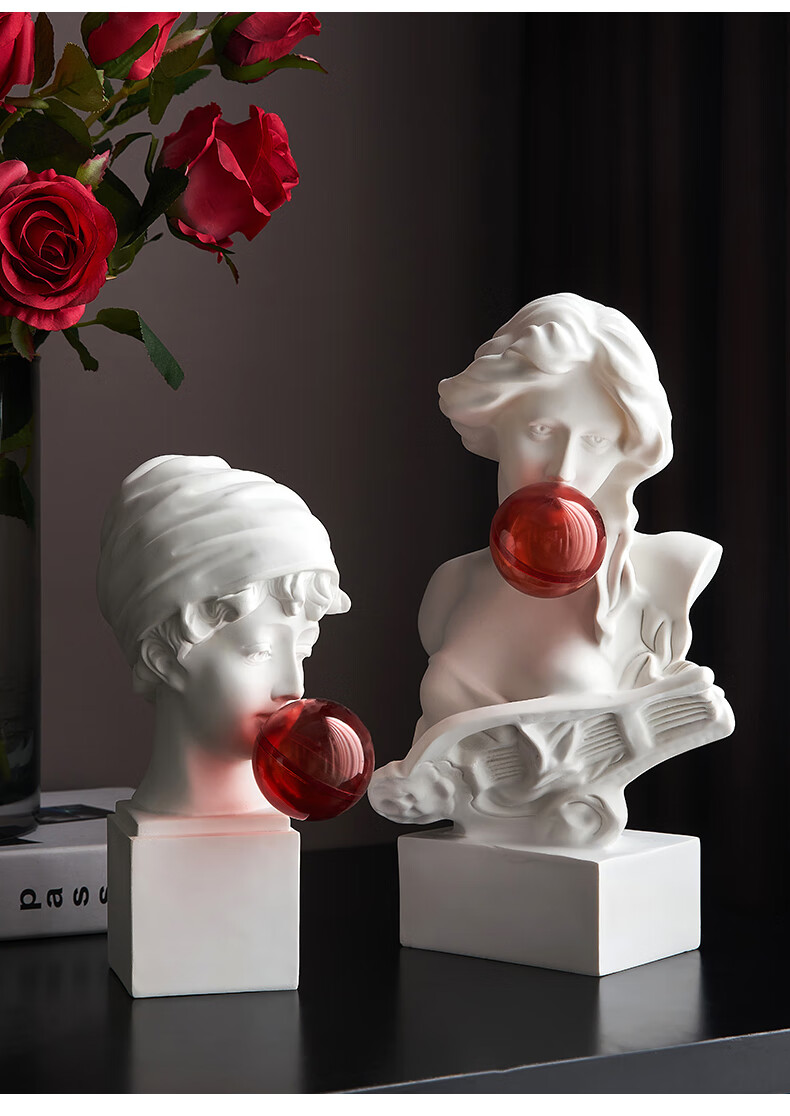 艺术摆件高级轻奢创意轻奢大卫雕塑石膏像酒柜摆件艺术北欧客厅鞋柜