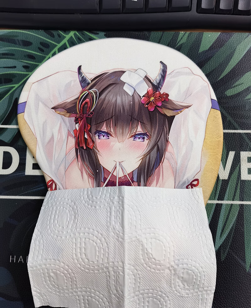 鼠标垫大3d胸硅胶柔软垫创意二次元禁欲系动漫美女超大护腕男订制t