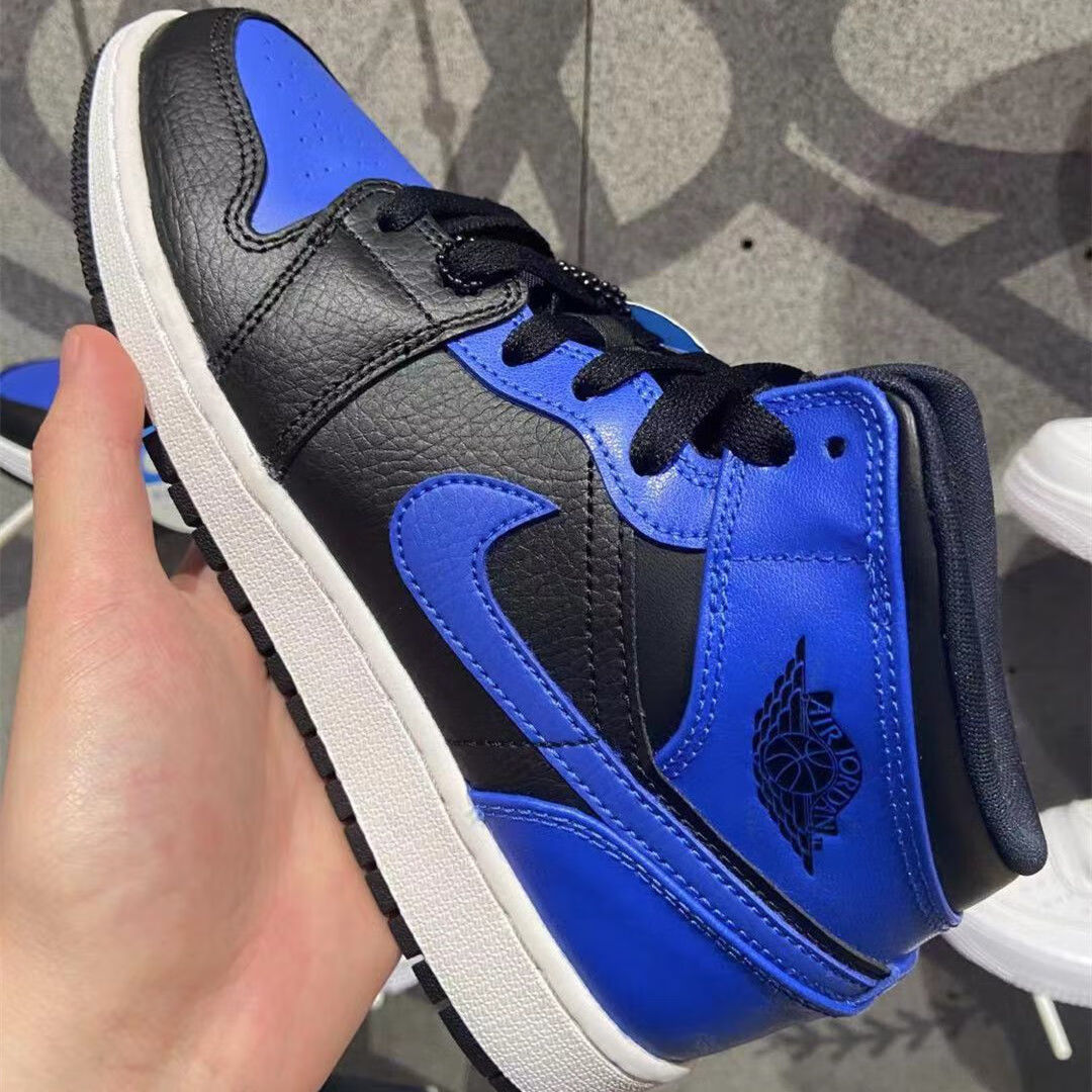 air 乔1 mid 皇家蓝 黑蓝男女中帮篮球鞋运动鞋554725-077 皇家蓝(头