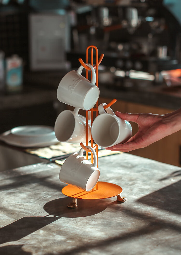 马克杯倒挂架空之喵喵桌面悬挂杯子架客厅收纳杯架水杯倒挂置物架咖啡