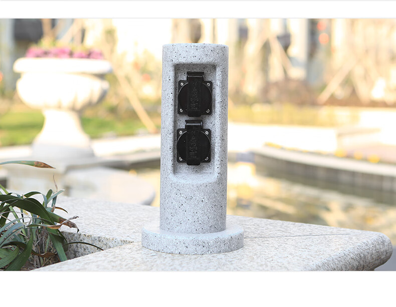 高端pe滚塑防雨防水户外室外别墅后花园洋房庭院立式明装电源插座铎铭