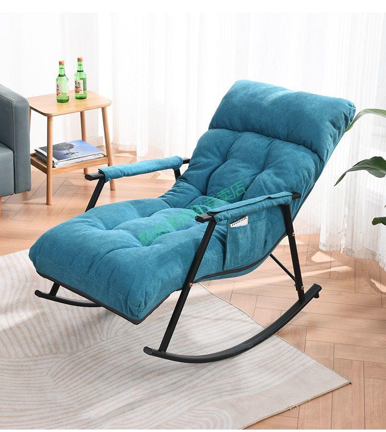 休闲椅便携休闲靠背舒适懒人椅橘红色升级款可调节棉麻布加固金色架子