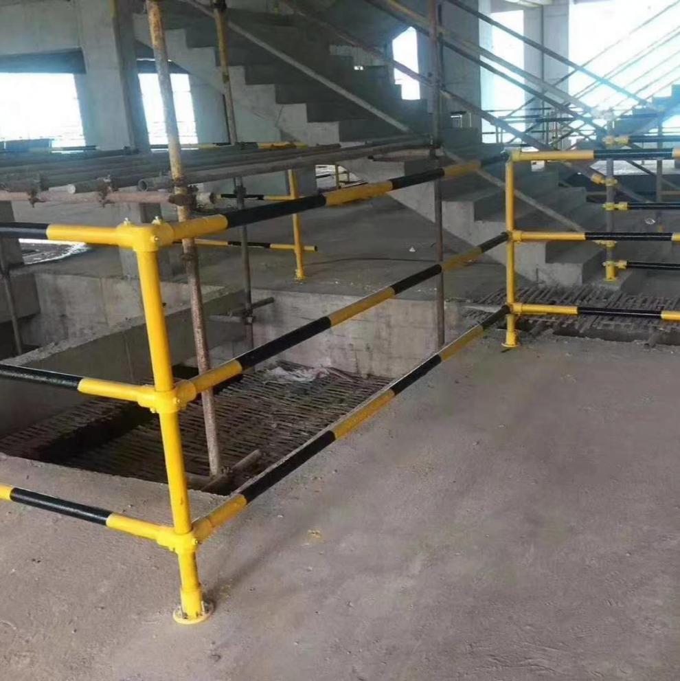定型化临边防护连接件工地基坑楼梯扶手钢管件塑料临时护栏杆配件