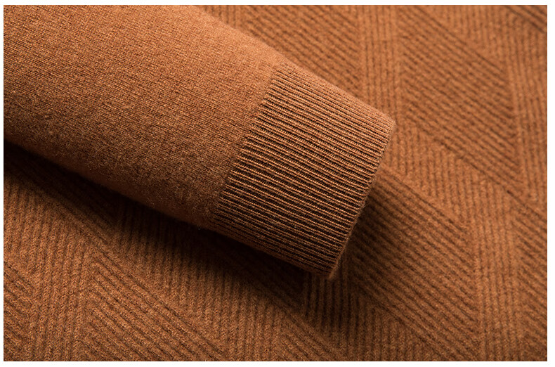 纯山羊绒衫男士毛衣半高领加厚春秋款中年打底衫冬金栗色100山羊绒180