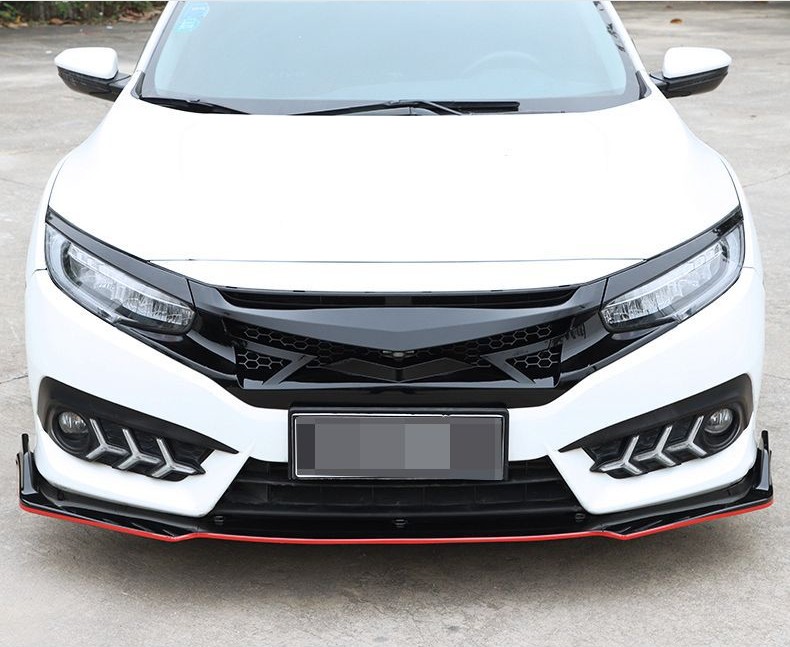 十代思域中网改装16-21款前杠大小包围蜂窝运动前脸配件 21款两厢思域