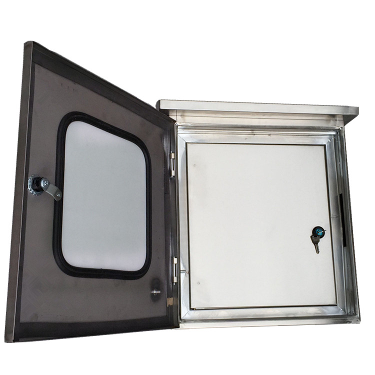 304不锈钢双层门配电箱室外双门仪表箱防雨定做落地控制柜500 400 800