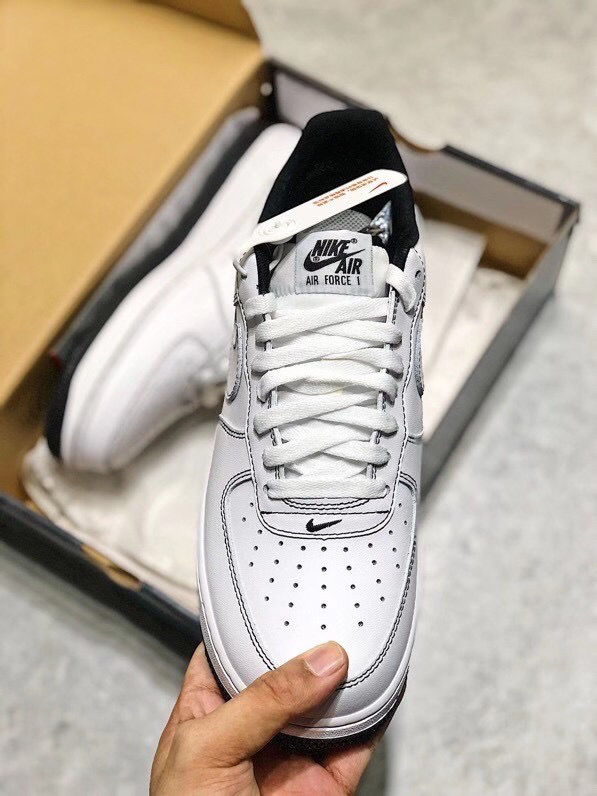 纯原品质 af1 空军一号黑白缝线头层皮男鞋女鞋低帮情侣休闲运动板鞋