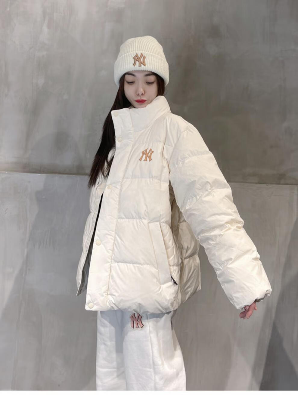 韩国mlb短款服运动面包服情侣男女同款2022秋冬新款djb05 黑色 代购