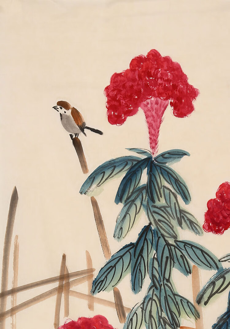 名家齐良迟字画写意花鸟精品三尺竖幅书画纯手绘名人国画作品收藏纯