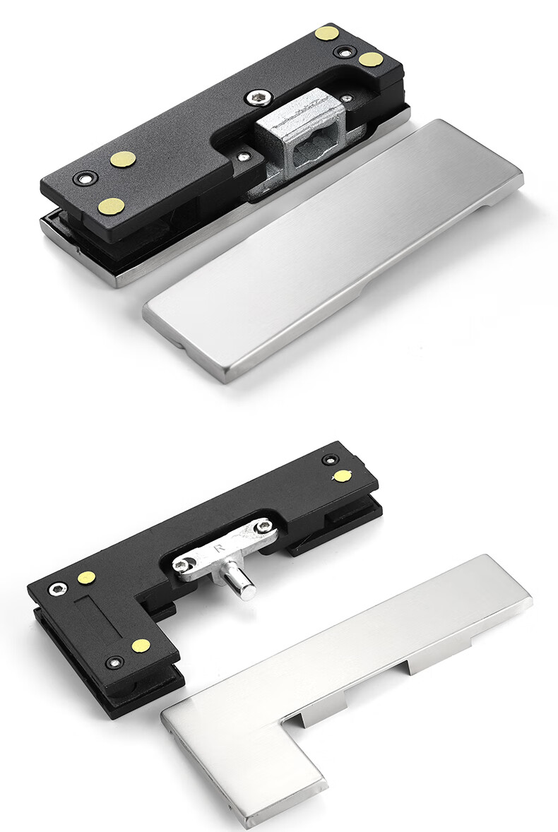 宝凰玻璃门夹上下门夹曲夹合页门地弹簧配件一字夹直角夹上下夹通用型