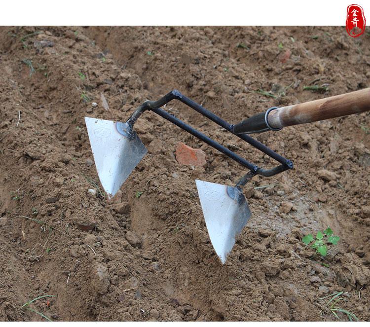 开沟机小型农用人工家用翻地松土开沟神器手拉犁锄草锄地开荒工具锰钢