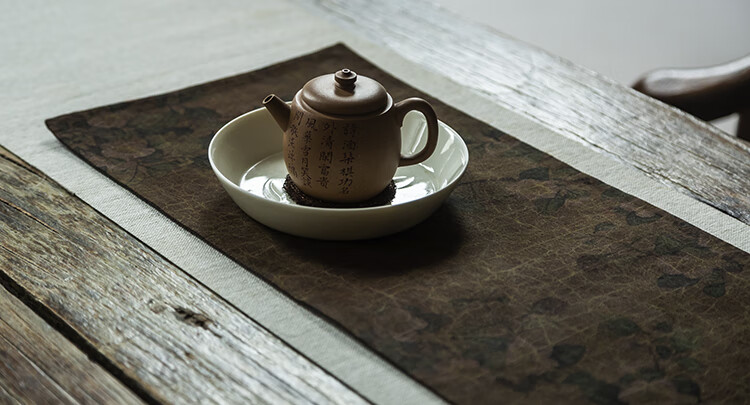 茶席茶香记 香云纱茶席布 古风印染小茶席 金樱子,山水间 古朴雅致