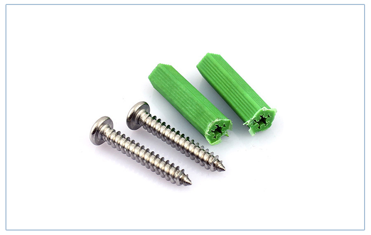 绿色胶粒6mm塑料膨胀管8厘自攻螺丝胶粒8mm胶塞m6国标墙塞m8钉塞 m8