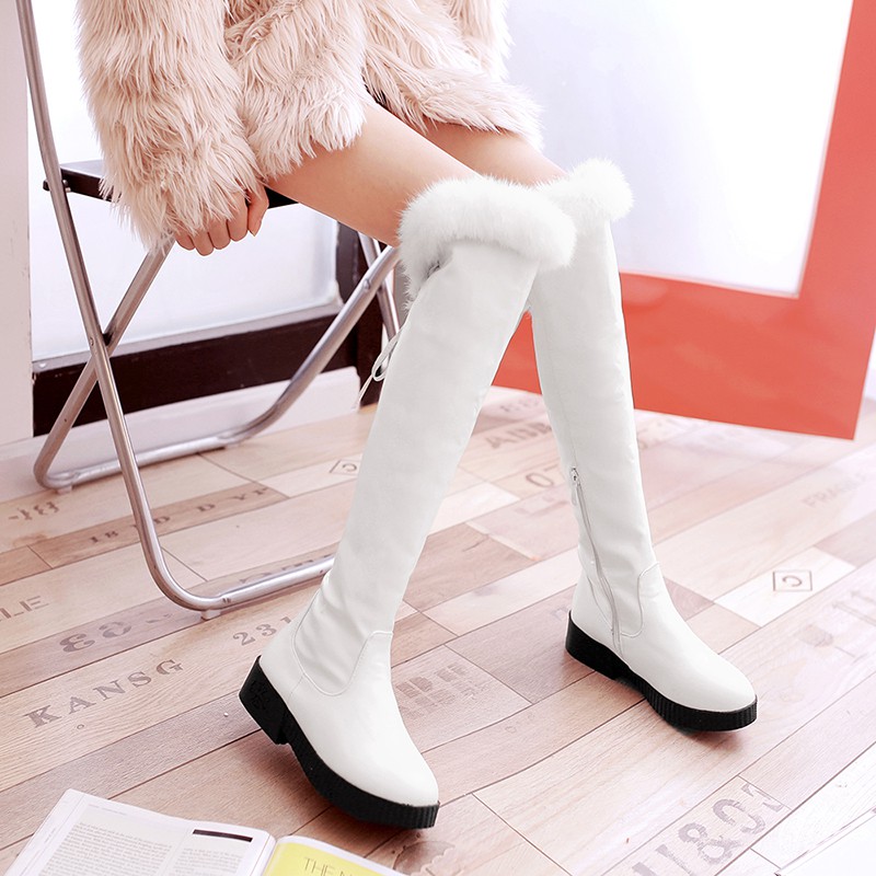 菲伊斯莉品牌冬季雪地靴女长筒过膝棉靴平底加厚加绒保暖棉鞋高筒40大
