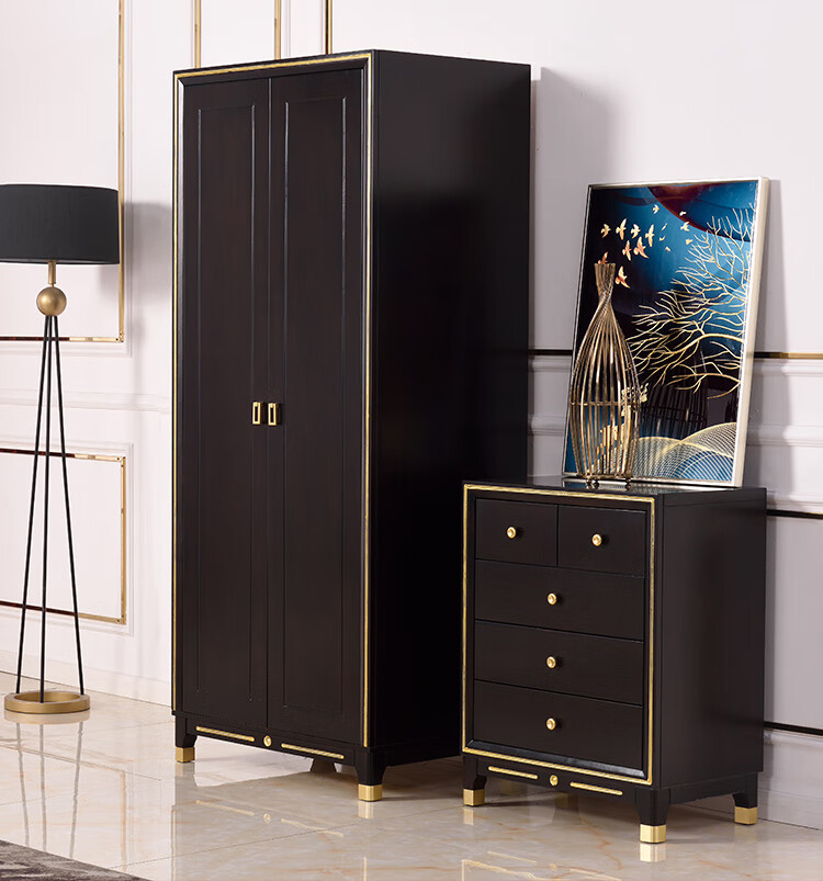 四五六门自由组合黑色家具储物衣橱五门衣柜198厘米宽单门需自行组装