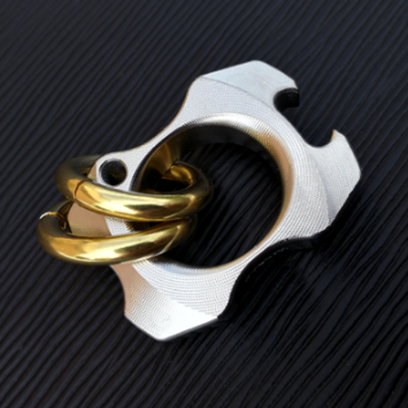 kasfly凯撒钛合金青铜指扣防身戒指自卫edc开瓶器起子钥匙挂扣圣诞节