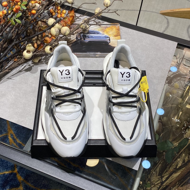 高品质y3男女鞋y3官网y3kaiwa透明胶片马蹄鞋男松糕厚底黑武士两截底
