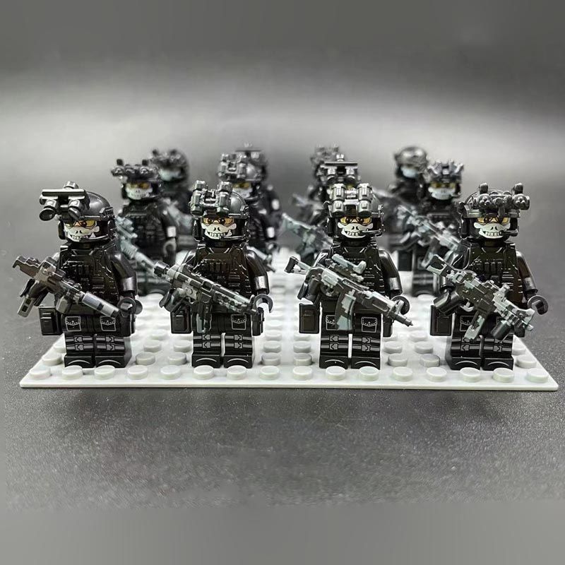 乐高lego兼容人仔12人反恐幽灵警察部队特种兵小人偶男生拼装积木人仔