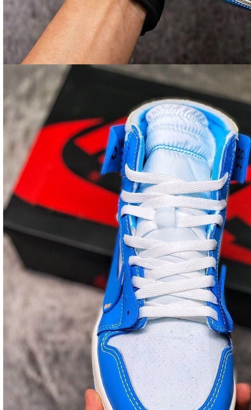 新款og纯原正确版本off联名北卡蓝乔1代高帮鞋北卡蓝37
