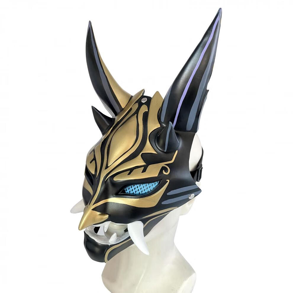 魈的面具 原之神魈cos魈面具面罩护法夜叉大将魈万圣节表演搞怪直播