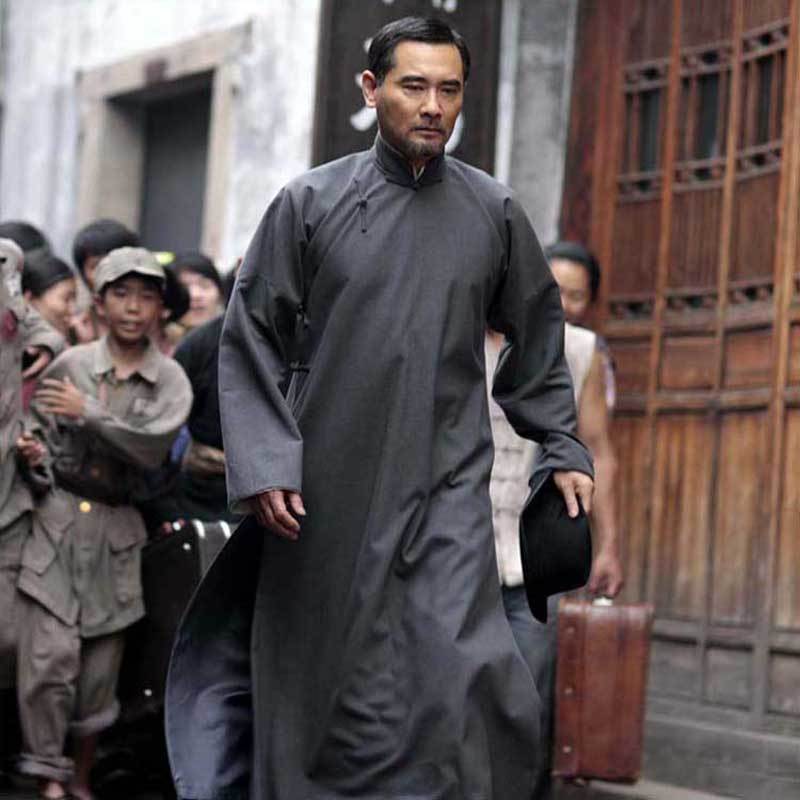 民国长衫教书先生长袍马褂中式唐装相声话剧大褂觉醒年代演出服装p 浅