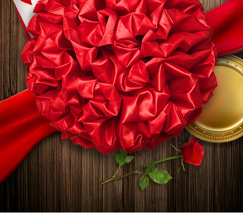 大红花球新兵入军颁奖石狮开业剪彩红绸缎套装花球喜庆典交车球汽车