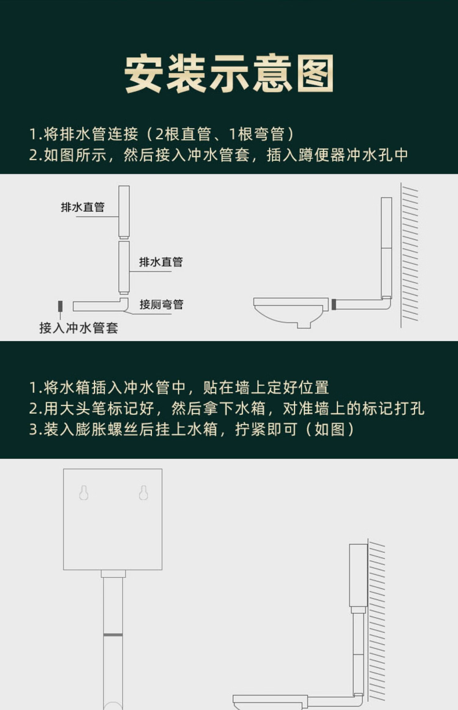 九牧王厕所冲水箱家用卫生间节能大冲力抽水马桶箱挂墙式高压蹲便器