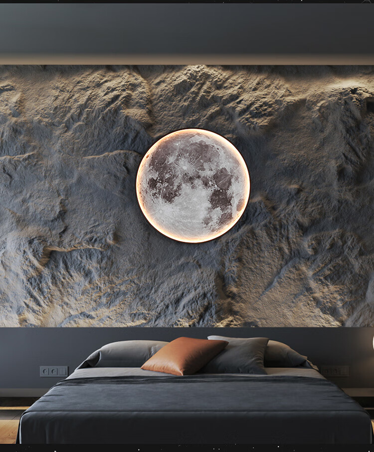 欧普侍创意客厅艺术氛围月球地球led智能充电卧室床头装